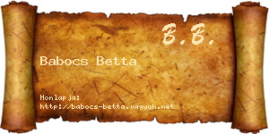 Babocs Betta névjegykártya